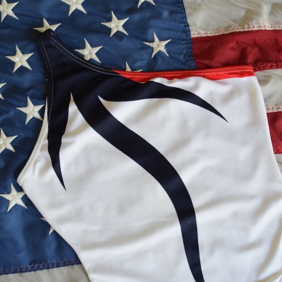 FILA Vintage Swimsuit One shoulder patriotic 90s - Picture 3 of 8